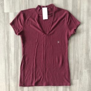 Turtle Neck Shirt w/ Key Hole Cut in Front